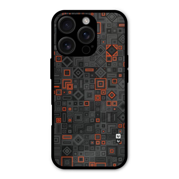 Orange Shapes Abstract Metal Back Case for iPhone 16 Pro