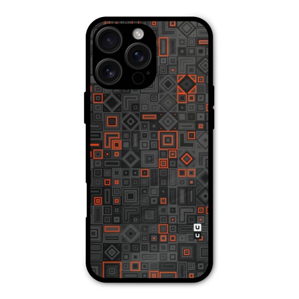 Orange Shapes Abstract Metal Back Case for iPhone 16 Pro Max