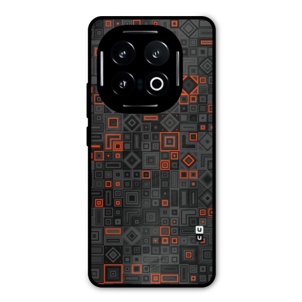 Orange Shapes Abstract Metal Back Case for iQOO 13