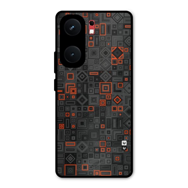Orange Shapes Abstract Metal Back Case for iQOO Neo 9 Pro