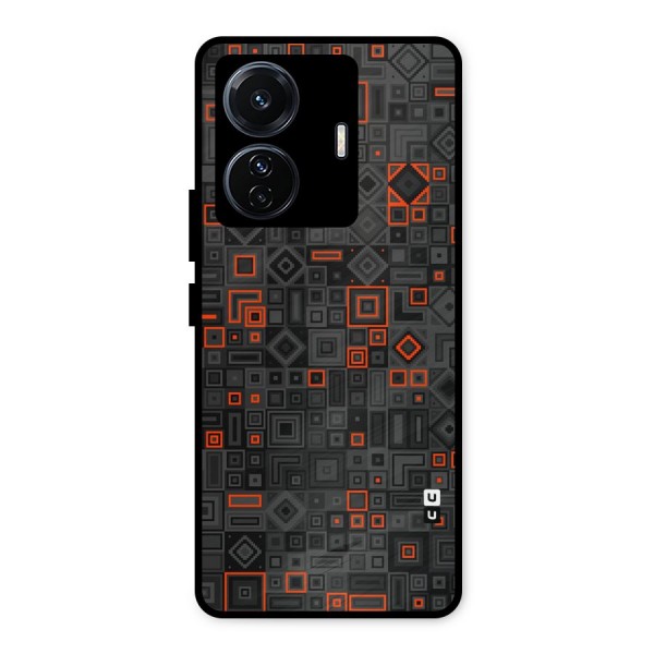 Orange Shapes Abstract Metal Back Case for iQOO Z6