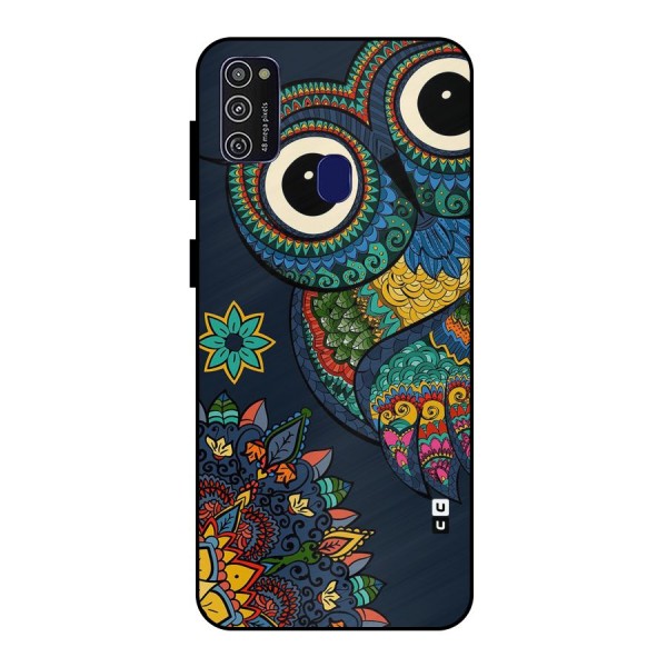 Owl Eyes Metal Back Case for Galaxy M21