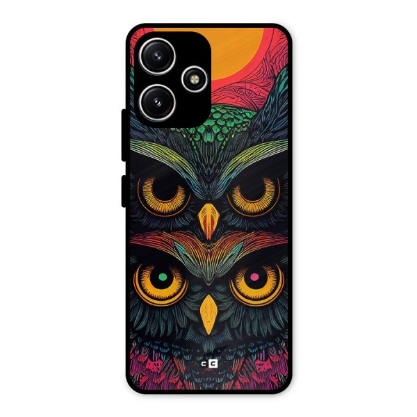 Owl Soul Art Illustration Metal Back Case for Redmi 12 5G