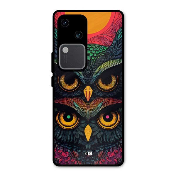 Owl Soul Art Illustration Metal Back Case for Vivo V30