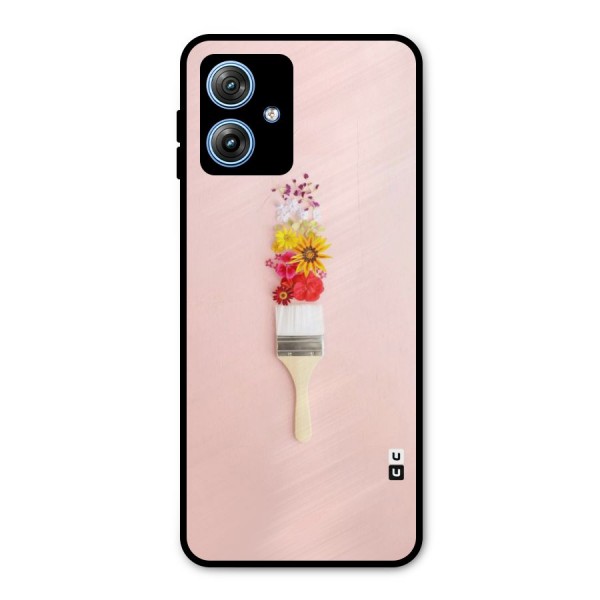Painted Flowers Metal Back Case for Moto G54