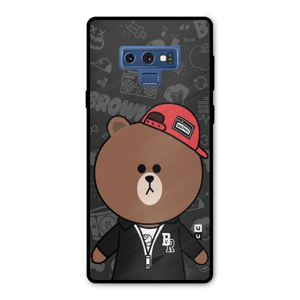 Panda Brown Metal Back Case for Galaxy Note 9