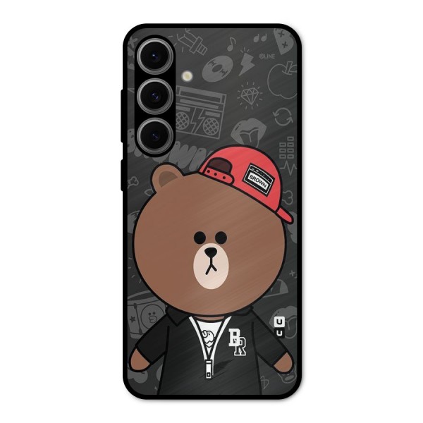 Panda Brown Metal Back Case for Galaxy S24 FE
