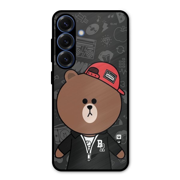 Panda Brown Metal Back Case for Galaxy S25