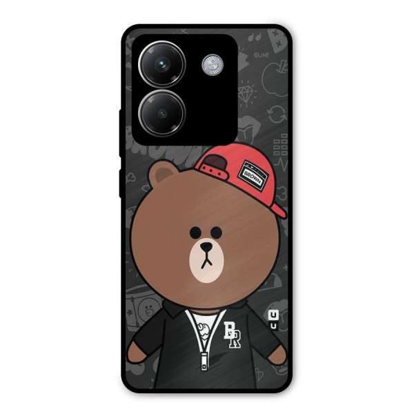 Panda Brown Metal Back Case for Poco M7 Pro 5G