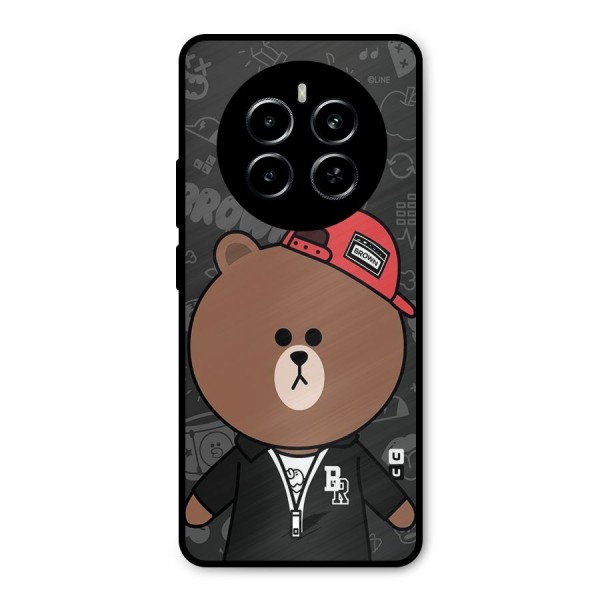Panda Brown Metal Back Case for Realme P1