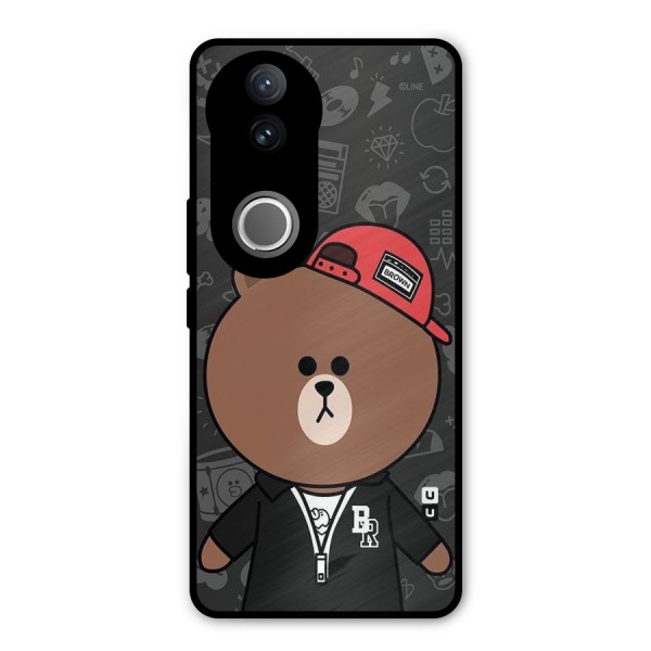 Panda Brown Metal Back Case for Vivo V50e