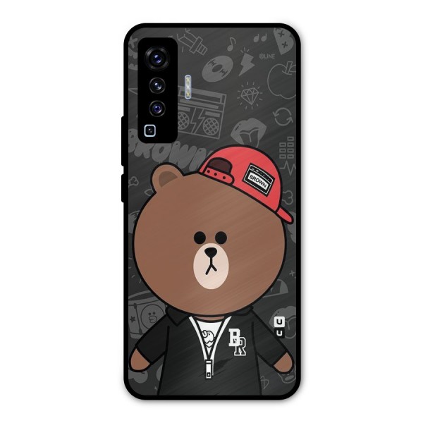 Panda Brown Metal Back Case for Vivo X50