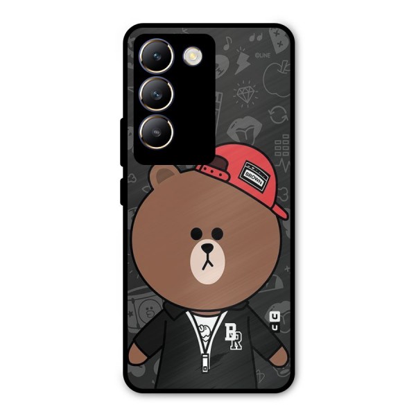 Panda Brown Metal Back Case for Vivo Y200e