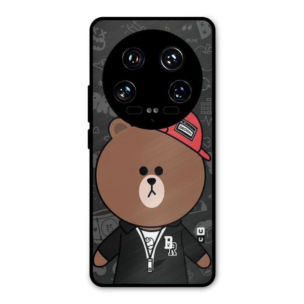 Panda Brown Metal Back Case for Xiaomi 14 Ultra