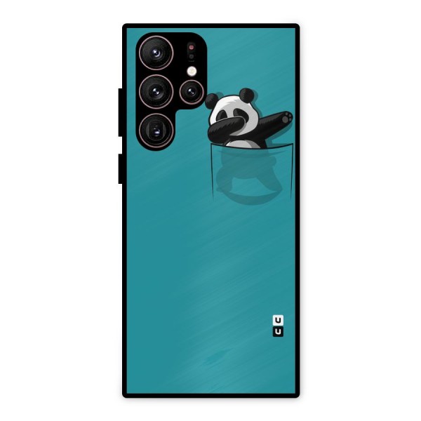 Panda Dabbing Away Metal Back Case for Galaxy S22 Ultra 5G