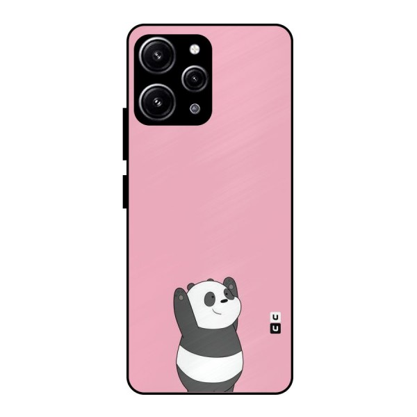 Panda Handsup Glass Back Case for Redmi 12 4G