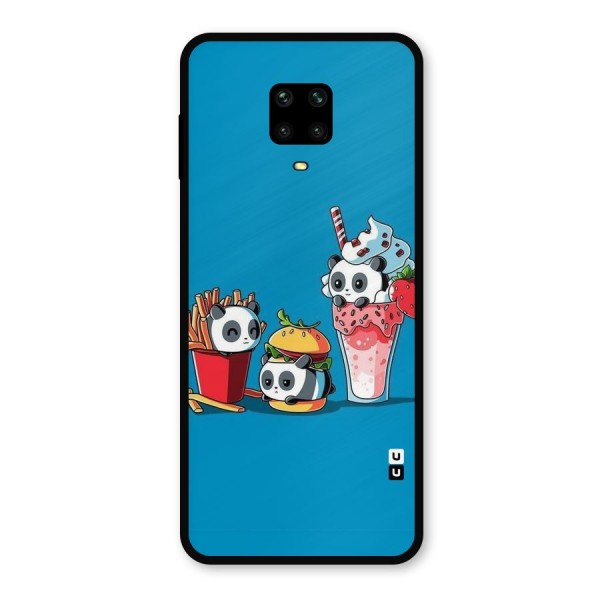 Panda Lazy Metal Back Case for Redmi Note 9 Pro Max