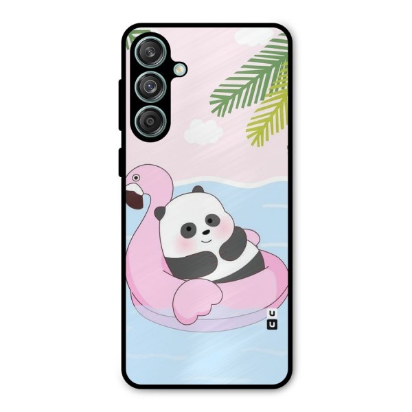 Panda Swim Metal Back Case for Galaxy M55 5G