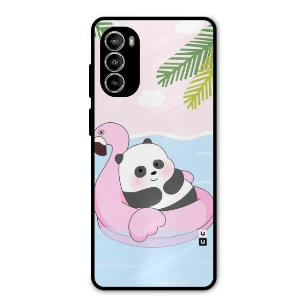 Panda Swim Metal Back Case for Moto G52