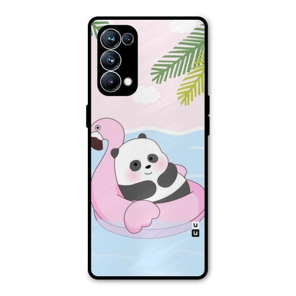 Panda Swim Metal Back Case for Oppo Reno5 Pro 5G