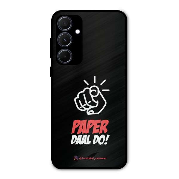 Paper Daal Do Black Metal Back Case for Galaxy A35