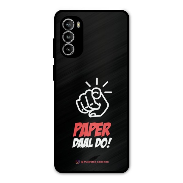 Paper Daal Do Black Metal Back Case for Moto G52