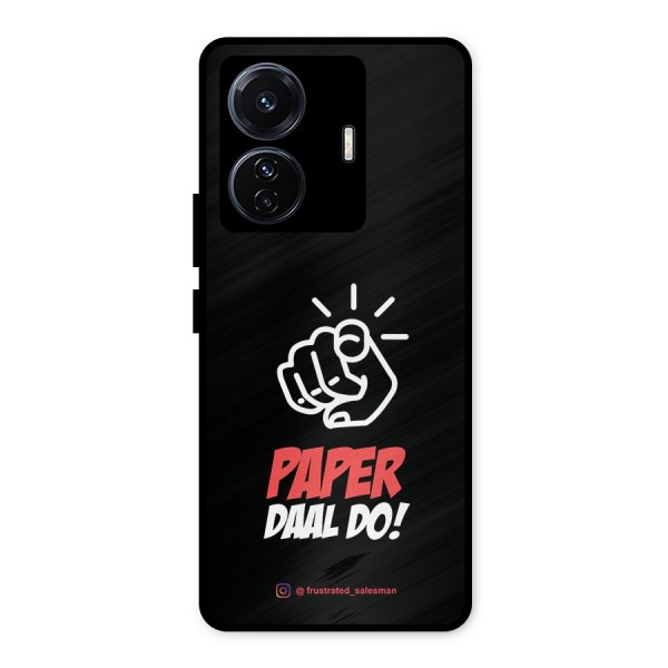 Paper Daal Do Black Metal Back Case for iQOO Z6
