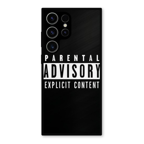 Parental Advisory Label Metal Back Case for Galaxy S23 Ultra