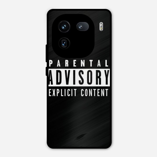 Parental Advisory Label Metal Back Case for iQOO 12