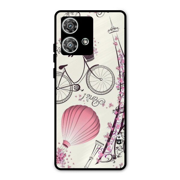 Paris Clipart Metal Back Case for Motorola Edge 40 Neo