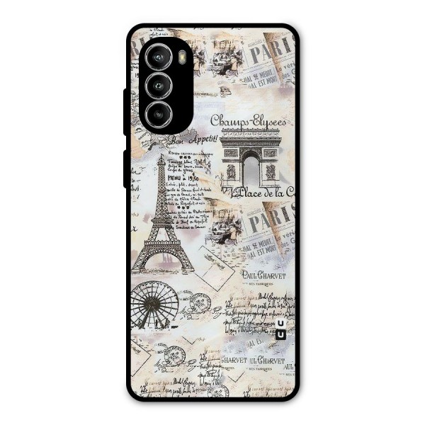 Paris Paper Metal Back Case for Moto G82