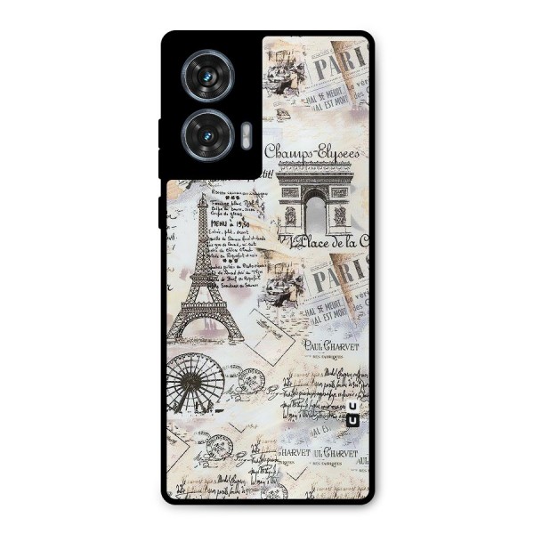 Paris Paper Metal Back Case for Motorola Edge 50 Fusion