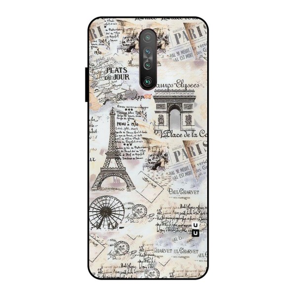 Paris Paper Metal Back Case for Poco X2