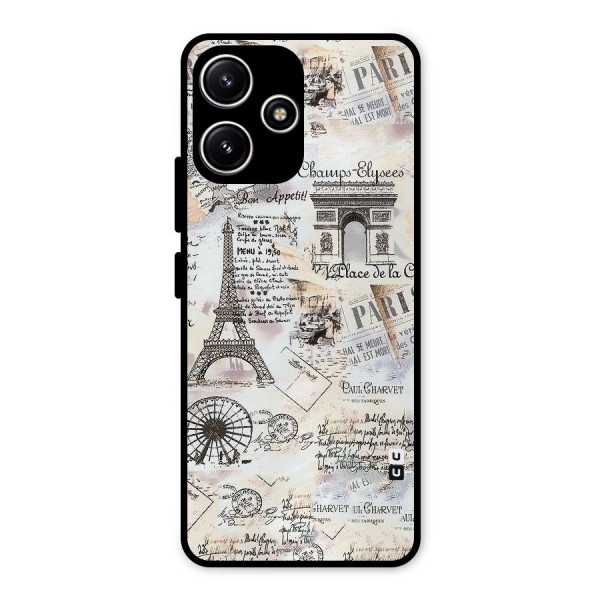 Paris Paper Metal Back Case for Redmi 12 5G