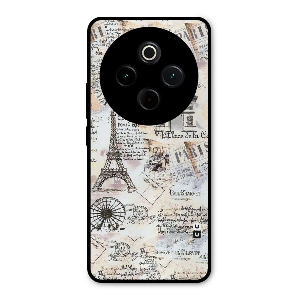 Paris Paper Metal Back Case for Vivo T4