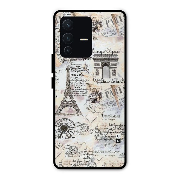 Paris Paper Metal Back Case for Vivo V23 Pro
