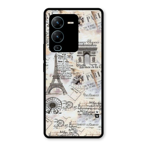 Paris Paper Metal Back Case for Vivo V25 Pro
