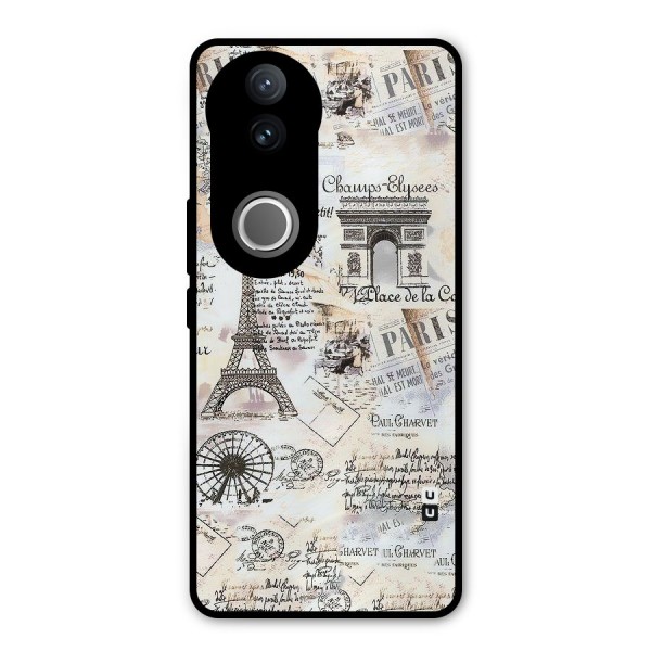 Paris Paper Metal Back Case for Vivo V50e