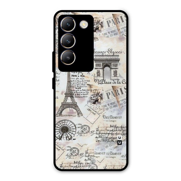 Paris Paper Metal Back Case for Vivo Y200e