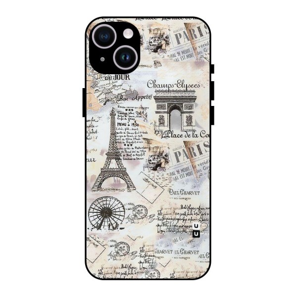 Paris Paper Metal Back Case for iPhone 14 Plus