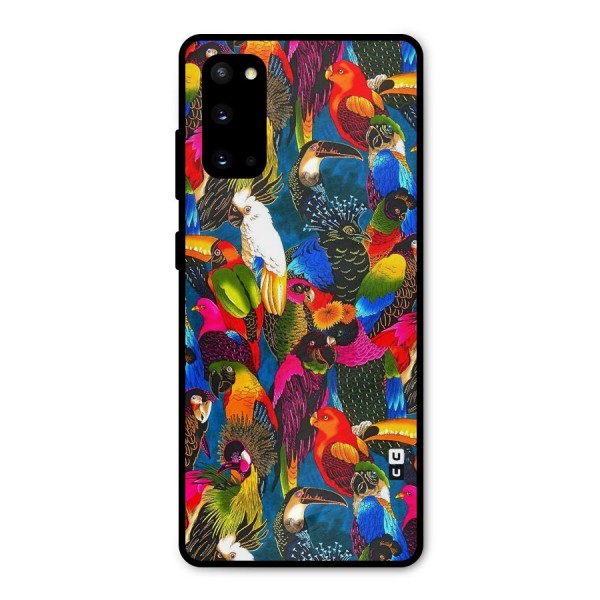 Parrot Art Metal Back Case for Galaxy S20