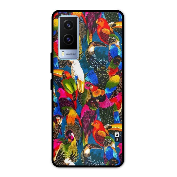 Parrot Art Metal Back Case for Vivo V21e 5G