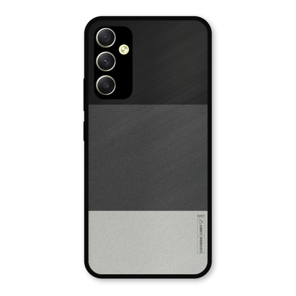 Pastel Black and Grey Metal Back Case for Galaxy A34
