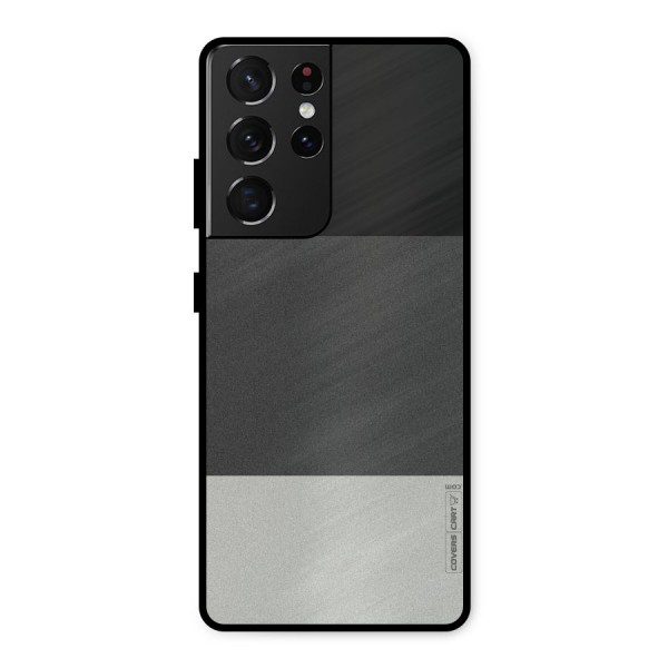 Pastel Black and Grey Metal Back Case for Galaxy S21 Ultra 5G