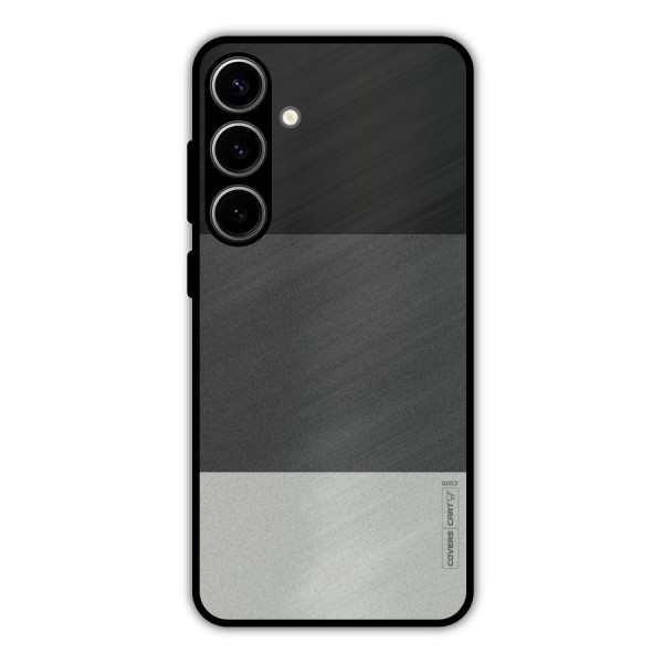Pastel Black and Grey Metal Back Case for Galaxy S24 Plus