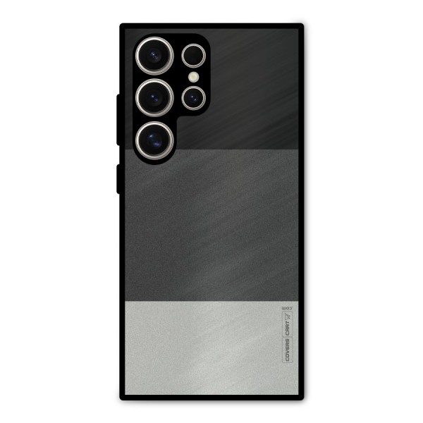 Pastel Black and Grey Metal Back Case for Galaxy S24 Ultra