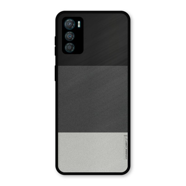 Pastel Black and Grey Metal Back Case for Moto G42