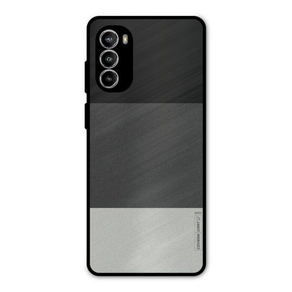 Pastel Black and Grey Metal Back Case for Moto G52