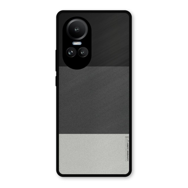 Pastel Black and Grey Metal Back Case for Oppo Reno10