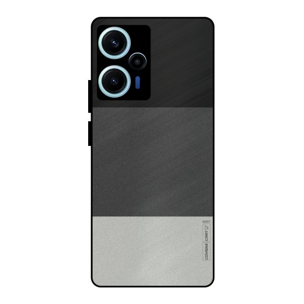Pastel Black and Grey Metal Back Case for Poco F5